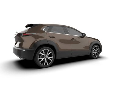 beyaz arkaplandaki modern araba 3 boyutlu görüntüleme