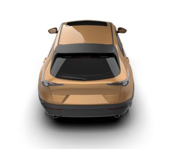 Araba beyazda izole edilmiş. 3D görüntüleme - illüstrasyon