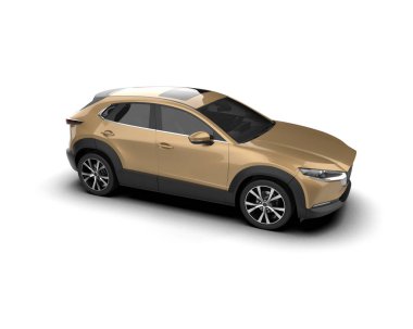 araba, 3 boyutlu gerçekçi illüstrasyon, ön görüş, yan görünüm