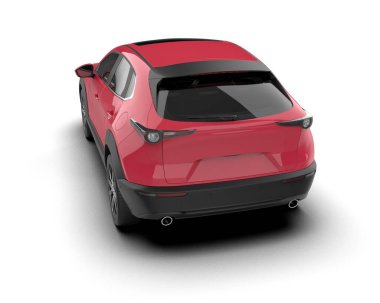 Stüdyo ortamında markasız bir SUV 'un 3 boyutlu çizimi