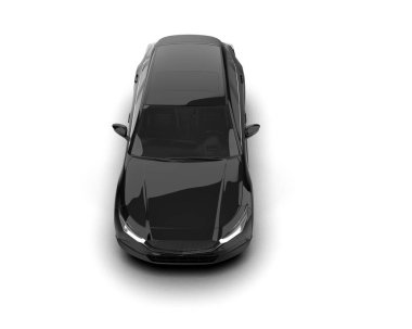 Siyah araba beyaz arkaplanda izole edildi