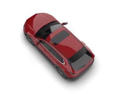 kırmızı modern araba - üst görünüm