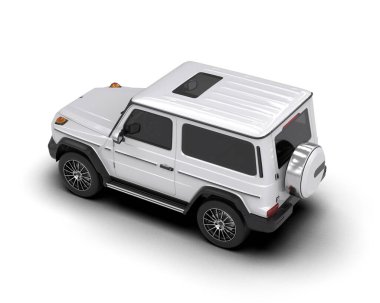 Gümüş renkli SUV aracı 3 boyutlu görüntüleme
