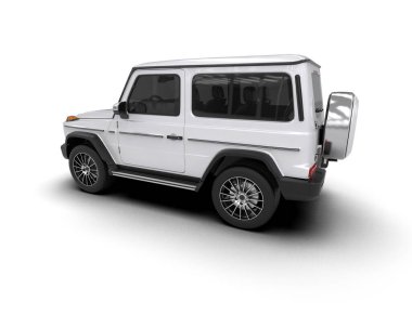 beyaz modern SUV arabası