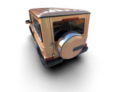 Beyaz arkaplanda eski bir retro araba