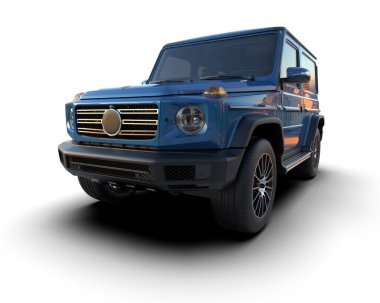 mavi lüks modern araba - 3 boyutlu