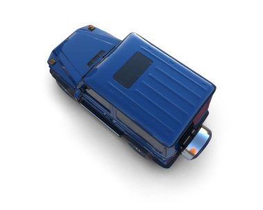 Mavi araba. 3d illüstrasyon