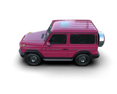 Beyaz arkaplanda kırmızı araba