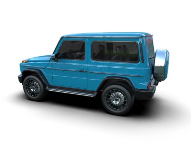 mavi modern araba - arka görünüm - stüdyo çekimi