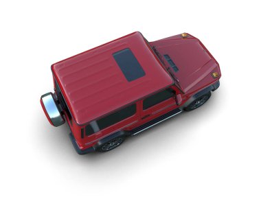 Kırmızı kamyon beyaz arka planda teslimat için. 3d illüstrasyon.