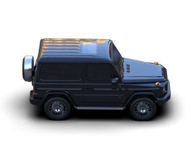 Beyaz arka planda siyah bir kamyon.