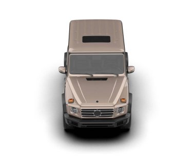 Modern şehir arabası beyazdan izole edilmiş. 3D görüntüleme - illüstrasyon