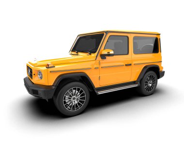 Sarı modern lüks SUV - 3D render