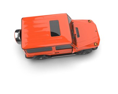 kırmızı küçük modern elektrikli araba. 3d oluşturma