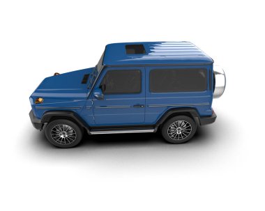 mavi kentsel minivan arabası