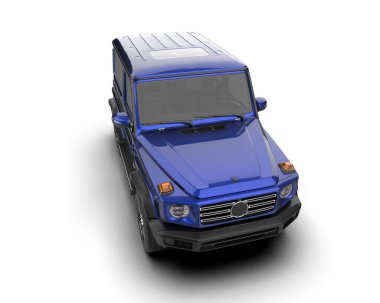 Modern mavi SUV arabası - stüdyo çekimi