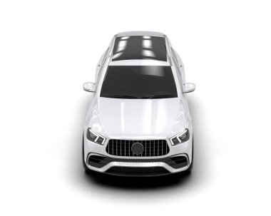 Modern araba arka planda izole edilmiş. 3d oluşturma