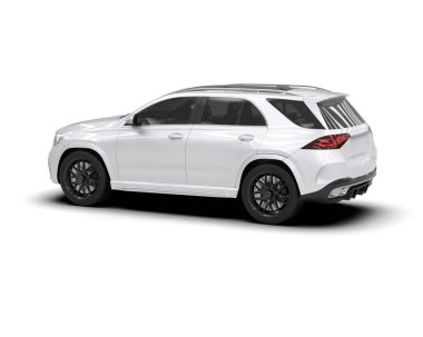 Araba beyaz arka planda izole edilmiş. 3d oluşturma