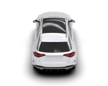 modern beyaz şehir arabası - üst görünüm