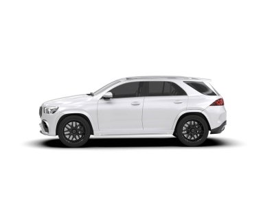 arkaplanda beyaz araba - 3 boyutlu illüstrasyon