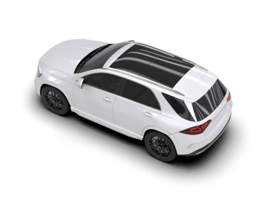 Modern SUV arabası beyazdan izole edilmiş. 3d oluşturma