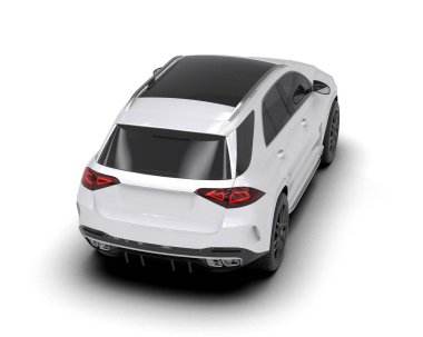 Gümüş renkli spor araba beyaz arka planda izole edilmiş. 3d illüstrasyon.