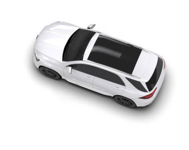 modern araba beyaz arka planda izole edildi. 3 boyutlu çizim - illüstrasyon