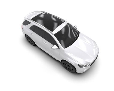 beyaz arka planda beyaz modern araba.