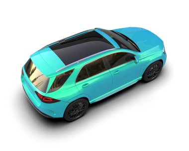 Modern şehir arabası. kentsel 3d illüstrasyon