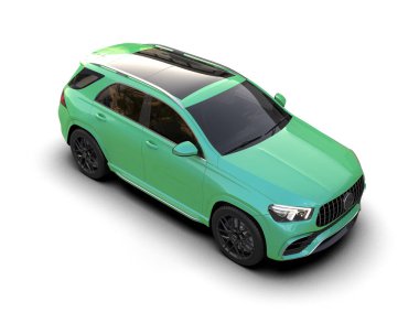 Modern araba arka planda izole edilmiş. 3 Boyutlu Hazırlama