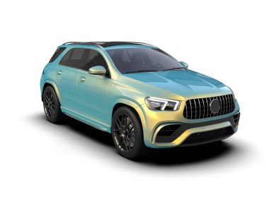 Beyaz arka planda bir araba sedanı. 3d oluşturma.