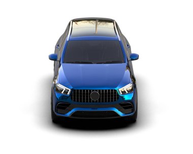 Beyaz arka planda izole edilmiş modern lüks araba. 3d illüstrasyon.