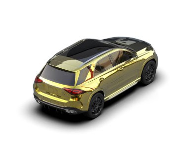 Beyaz arka planda izole edilmiş modern şehir spor arabaları. 3d illüstrasyon