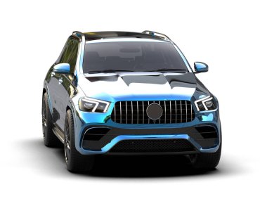 Beyaz arka planda izole edilmiş modern lüks araba. 3d illüstrasyon