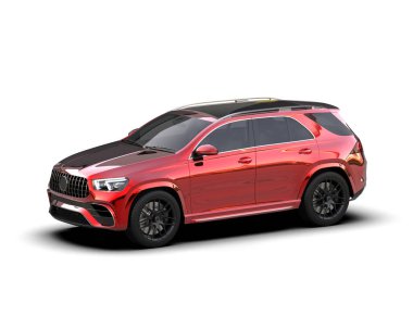 modern kırmızı lüks araba - beyaz arkası olan arka görüş - açık