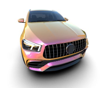 Modern lüks araba beyaz zemin üzerine.