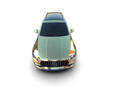 Modern lüks araba beyaz arka planda izole edilmiş. 3 Boyutlu Hazırlama