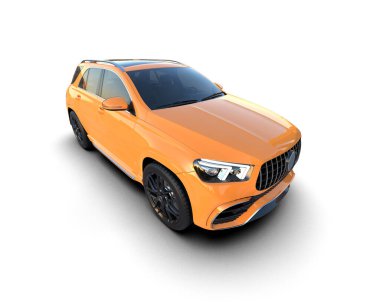 Beyaz arka planda izole edilmiş modern lüks araba. 3d illüstrasyon.