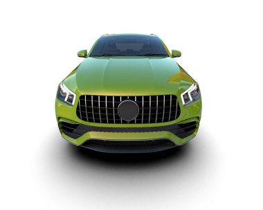 yeşil spor araba - 3 d illüstrasyon