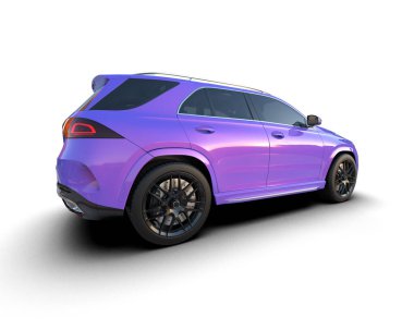 Pembe lüks arazi aracı izole edilmiş.