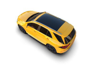 Siyah arka planda sarı bir araba..