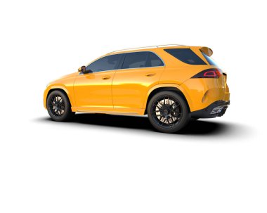 modern araba - sarı renk - ön görünüm