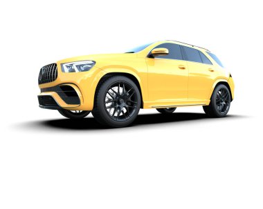 Stüdyo ortamında markalı, jenerik bir SUV 'un 3 boyutlu çizimi