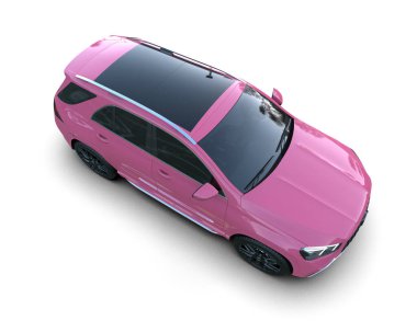 Pembe spor araba. 3d oluşturma.