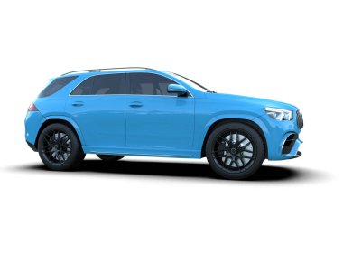 modern araba beyaz arka planda izole edildi. 3 boyutlu çizim - illüstrasyon