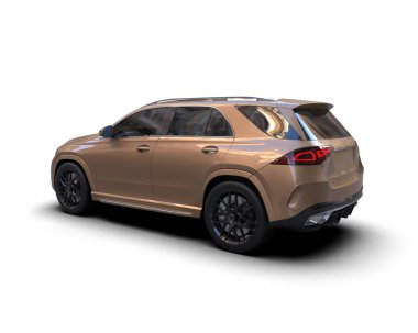 Bir markanın 3 boyutlu görüntülemesi - daha az genel SUv beyaz arkaplanda izole edildi