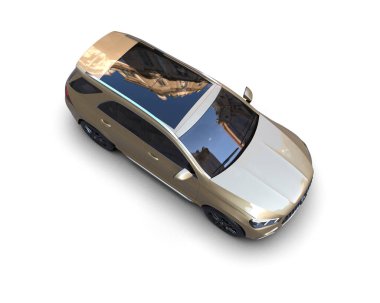 Beyaz bir arka plan üzerinde izole lüks araba