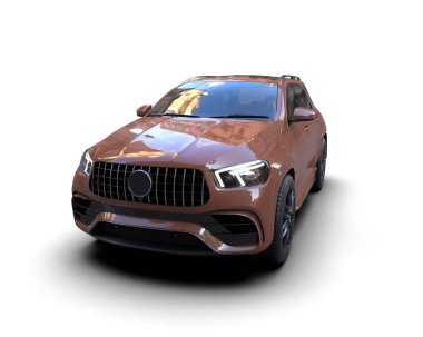 Modern kompakt E-araba. 3 Boyutlu Hazırlama