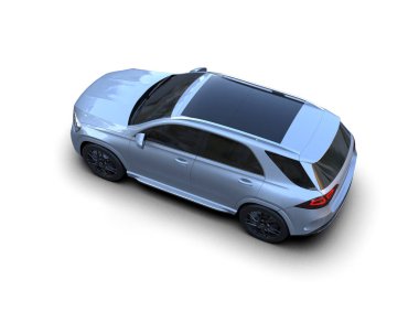 Modern araba arka planda izole edilmiş. 3D görüntüleme - illüstrasyon