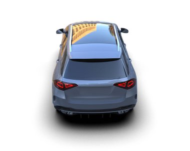 siyah modern araba - 3 boyutlu illüstrasyon